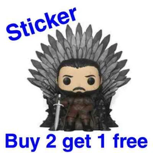 FUNKO POP! DELUXE: Game of Thrones - Jon Snow Sitting on Iron Throne [Sticker] - Picture 1 of 1