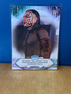 2021 Topps WWE Base Card #77 Jeff Hardy def. Sheamus - Image 1 of 2