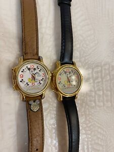 Lot Of 2 Disney MICKEY MOUSE Watch Vtg Musical LORUS / SEIKO  V422-0010 Working