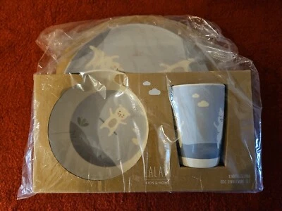 Lalavi Kindergeschirr 3 Freunde Blau Bambus Melanin - Bild 1 von 4