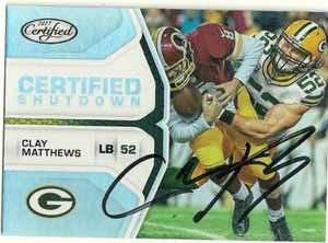 2017 Panini CLAY MATTHEWS Signed Card autograph PACKERS lambeau field PROOF