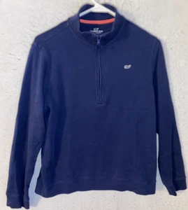 Vineyard Vines Youth Size L 16 quarter zip Blue pullover Pima Cotton Long Sleeve - Picture 1 of 7