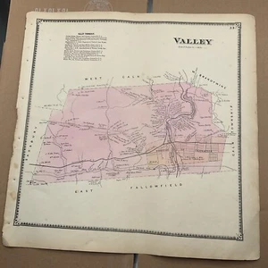Mapa Atlas original de 1873 Valley PA Chester County A R Witmer - Imagen 1 de 8