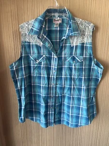 Tanque para mujer talla grande Wrangler a cuadros con botones talla XXL - Imagen 1 de 4