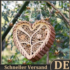 Herzförmiges hölzernes Bienenhaus mit Bambusrohre Biene Hive Insekte Hotel für G - Bild 1 von 10
