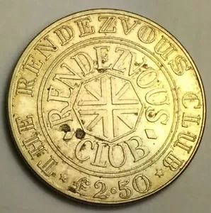 RENDEZVOUS CLUB 2 Pounds 50 Pence Casino Token - LONDON? - Picture 1 of 6