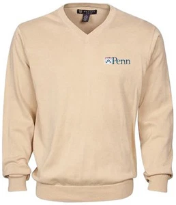 Oxford Golf NCAA Pennsylvania Quakers Herren Devon V-Neck Pullover (Oyster, XXL) - Bild 1 von 1