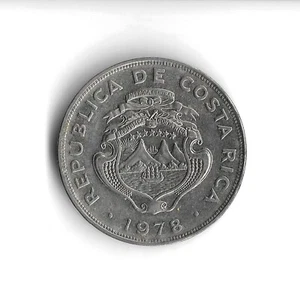 1978 Costa Rica 1 Colon World Coin - Mintage 10,000,000 - KM# 186.2 - Picture 1 of 2