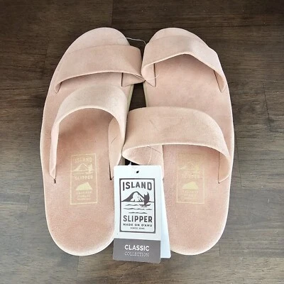 Island Slipper X Salvage Public Hawaii Sandalias Rosa Gamuza Toboganes Adulto 12 NUEVAS Foto 1 de 4