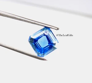 Natural Sapphire (Pitambari) 11 . 40 Ct Radiant Shape Certified Loose Gemstone. - Picture 1 of 9