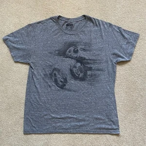 Star Wars Official BB-8 Force Awakens Large L Gray Tee Shirt Soft Pre-owned - Picture 1 of 5
