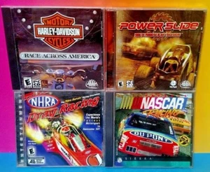 4 Game PC Lot Nascar Racing, PowerSlide, Harley Davidson, NHRA Drag Racing - Picture 1 of 1