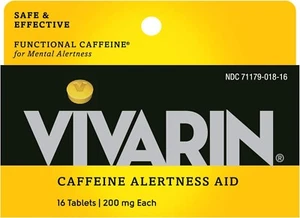Vivarin, Caffeine Pills, 200mg Caffeine per Dose, Safely and Effectively Helps - Picture 1 of 5