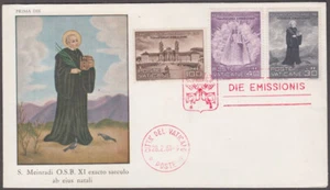 VATICAN Sc #298-300 FDC (III) - 1100th ANN DEATH of ST MEINRAD, EINSIEDEIN ABBEY - Imagen 1 de 1