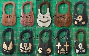 LYRA HARP 10 METAL STRINGS ROSEWOOD HAND ENGRAVED /LYRE HARP VARIOUS DESIGNS - Picture 1 of 13
