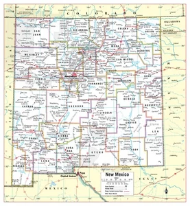 New Mexico State Wall Map Large Print Poster - 24"Wx26"H - Picture 1 of 1