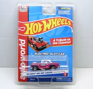 AUTO WORLD '55 CHEVY BEL AIR GASER CANDY STRIPER - XTRACTION HO SLOT CAR - MIP - Picture 1 of 4