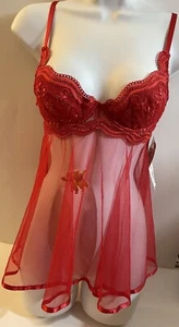 Shirley of Hollywood Sexy Dessous Spitze Bügel rot Babydoll Gr. S - Bild 1 von 3