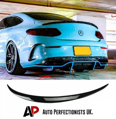 AUTO PERFECTIONISTS UK Mercedes C Class Coupe W205 C205 Rear Gloss Black Boot Spoiler Lip Wing 2014-21