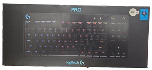 LOGITECH G PRO Mechanical Gaming Keyboard - Black UK Layout GX Blue Clicky BNIB - Picture 1 of 11