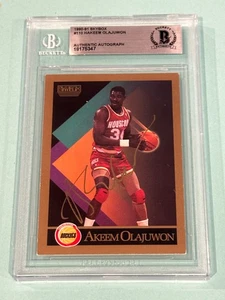AKEEM (HAKEEM) OLAJUWON Signed 1990-91 SKYBOX Card #110 Beckett (BAS) - Picture 1 of 2