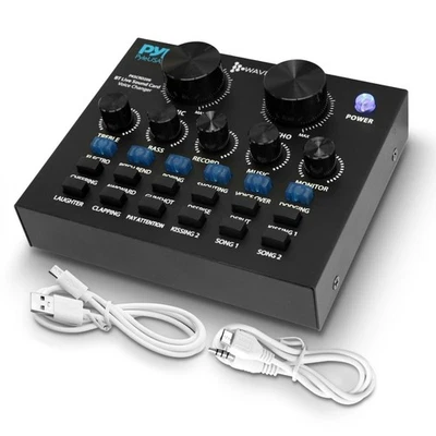 Pyle Bluetooth Voice Changer Live Sound Mixer Card with Multiple Sound Effects - Image 1 of 4