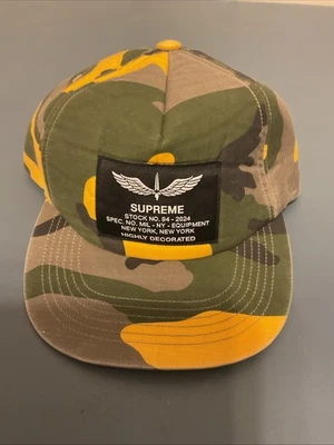 Supreme Surplus 5-Panel Hat Yellow Camo Snapback SS24 Supreme New York 2024 New - Image 1 of 4