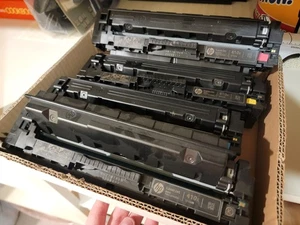 ZESTAW 4 oryginalnych tonerów OEM HP 410X / 410A CF410X-CF411A-CF413X-CF412X UŻYWANY - Zdjęcie 1 z 1