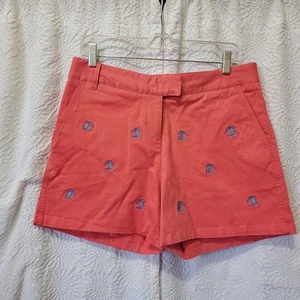 Castaway Nantucket Island Damenshorts Größe 10 lachsrosa bestickte Krabben - Bild 1 von 8