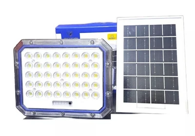 JORTAN FARO LED DA ESTERNO DA 500W CON PANNELLO SOLARE E TELECOMANDO LUCE BIANCA IP66