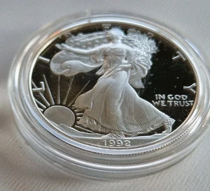 1 oz 1992 S One Dollar American Silver Eagle Proof  - Bild 1 von 2