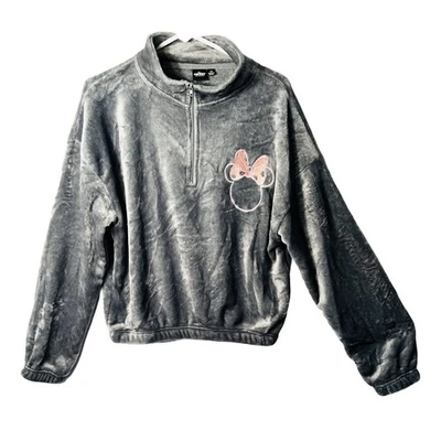 Mujer Disney Top Talla M Gris Terciopelo Pullover Minnie Silhouette Manga Larga Nuevo con Etiquetas Foto 1 de 4