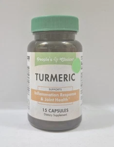 Tumeric Peoples Choice 15 capsules Supports A Healthy Inflammation Response  - Picture 1 of 3