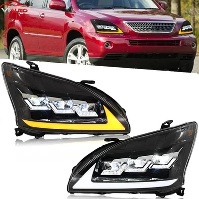 LED Headlights Fit For Lexus RX330 350 400H 2004-2009 Front Lamp Sequential Pair - Image 1 of 4