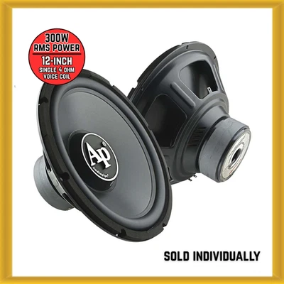 Audiopipe TSPP212 12 pulgadas 300 W RMS alimentación única 4 ohmios bobina de voz subwoofer para automóvil Foto 1 de 4