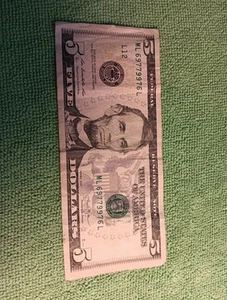 2013 $5 Dollar Bill Fancy Serial Number 69779976 - Picture 1 of 2