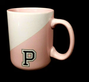 Victoria’s Secret Mug Cup P Logo Initial Pink White Collectible Oversize - Picture 1 of 4