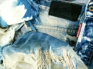 HOT ITALY Men's DSQUARED2 TAPERED DISTRESS STRETCH CROPPED Denim Jeans 42 EUR 29 - Picture 1 of 12
