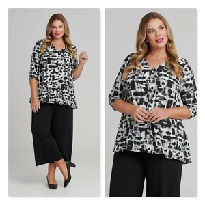 [ TS TAKING SHAPE ] Womens Line Manager Print Top NEW RRP$129.95 | Size AU 14 - Bild 1 von 11