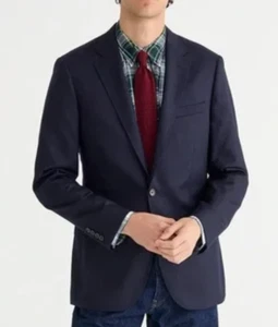 J.CREW BLUE LUDLOW SLIM FIT LEGACY ITALIAN WOOL FLANNEL SUIT JACKET AS943 40R - Picture 1 of 10