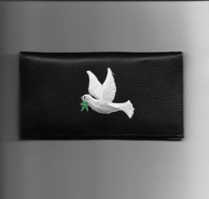 CUBIERTA DE CHEQUERA DE CUERO PALOMA BLANCA NUEVA PALOMA REGALO DE NAVIDAD - Imagen 1 de 1