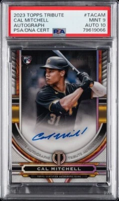 2023 TOPPS TRIBUTE TRIBUTE AUTOGRAPH [#112/199] #TACAM CAL MITCHELL PSA 9 - Image 1 of 2