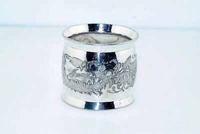 Victorian Floral Etched Silverplated Napkin Ring • 9.99$
