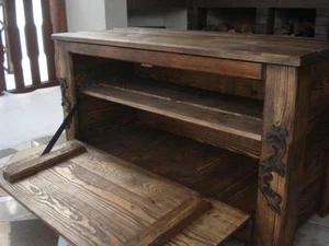 Scarpiera in legno armadio scaffale corridoio pino portaoggetti panca (SB2) - Foto 1 di 1