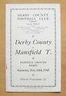 DERBY COUNTY v MANSFIELD TOWN FA Cup 1944/1945 *VG Condition Football Programme*