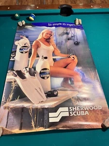 Poster Promozionale Vintage Sherwood Suba Diving - Tema Subacquee - Modello - Foto 1 di 5