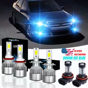 For Ford Fusion 2006 2007 2008-2016 Blue LED Headlights High Low Beam Fog Kit 6x - Picture 1 of 12