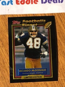 1992 TOPPS NFL FOOTBALL'S FINEST RICARDO MCDONALD INSERT CARD 38 OF 44 LIMITED - Picture 1 of 2