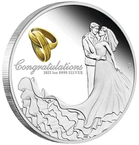 2025 WEDDING 1oz SILVER COIN + Crystal Embellishment Box King Charles Effigy - Picture 1 of 6