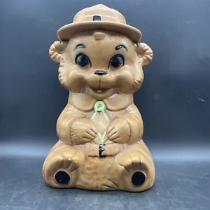 Vintage 1960's Smokey The Bear Ranger Ceramic Cookie Jar - Twin Winton - Picture 1 of 12